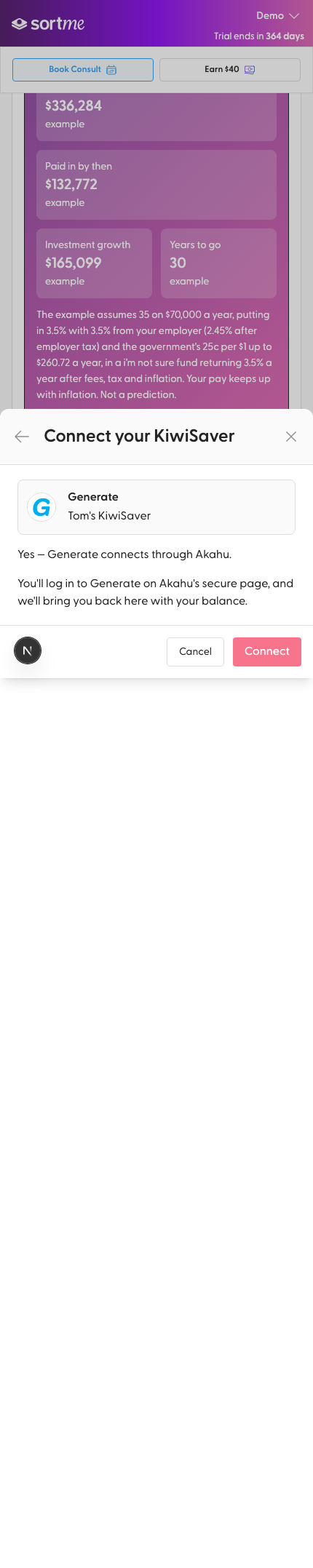 Choose Tom and pick Generate (mobile)