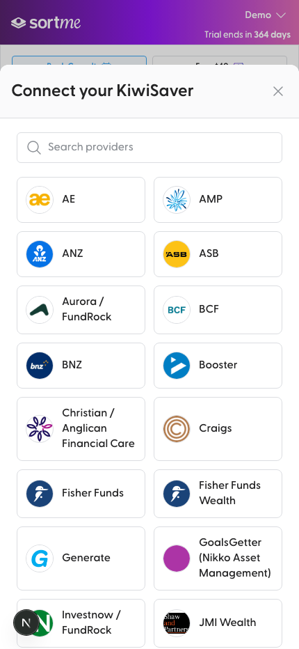 Picker: choose your provider (mobile)