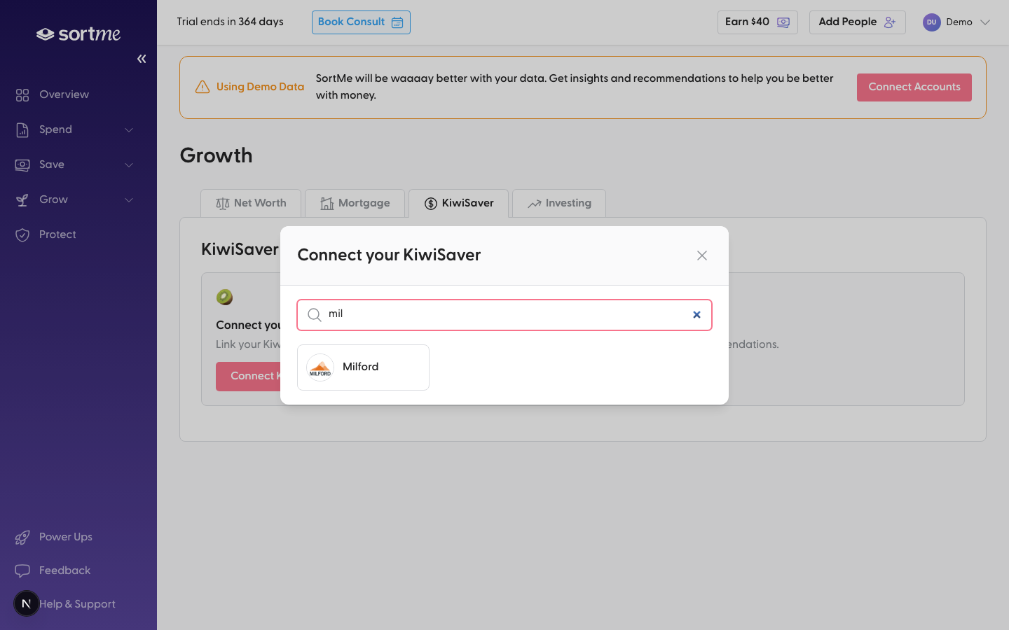 Picker: searching (desktop)